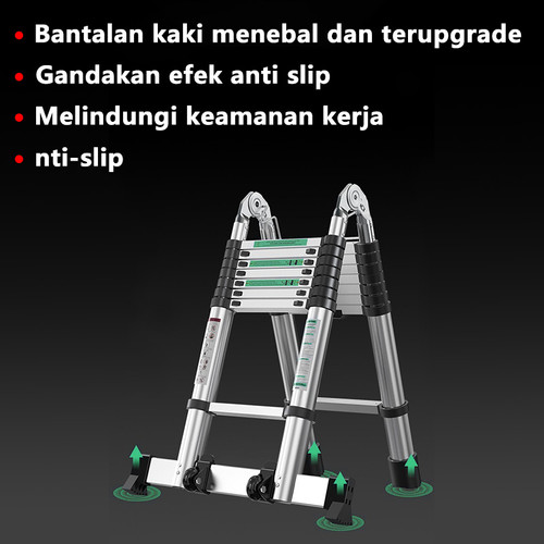 ISKU tangga lipat aluminium teleskopik/single telescopic ladder