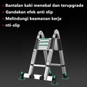 ISKU tangga lipat aluminium teleskopik/single telescopic ladder