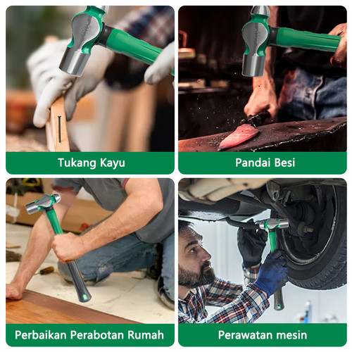 ISKU palu konde 1lb gagang karet fiber hammer ball pein hammer 1pc