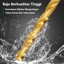 ISKU mata bor besi HSS drill bits set baja kecepatan tinggikompatibel