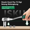 ISKU kunci Sock Set 12Pcs Drive Socket 1/2 inch 72gigi mata Kunci Sok