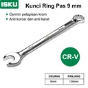 ISKU Kunci ring pas 9 mm bolak balik spanner wrench bahan baja chrome vanadium/plum blossom open end combination wrench