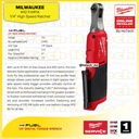 MILWAUKEE Mesin Ratchet 1/4" | High Speed Ratchet M12 FHIR14 (unit only)