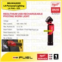 Milwaukee L4 PWL-301 | REDLITHIUM USB Pivoting Flashlight 500 Lumens
