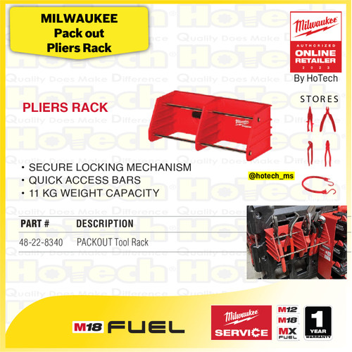 Milwaukee Pliers Rack 48-22-8340 | Rak Perkakas 9,5" x 5" x 3,5"