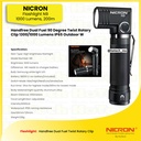 Nicron Flashlight Handfree Dual Fuel Twist Rotary Clip N9 with 1000 Lumens IP65 | Senter