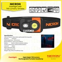 Nicron Senter IPX4 Waterproof Headlamp Fishing | H40 Tingkat Cahaya 700 Lumens, Runtime Battery 5 jam, Jarak Cahaya 45 meter