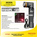 NICRON SenterTwist 90 Derajat  B70 1200 Lumens, Runtime 100h Jarak 178 Meter