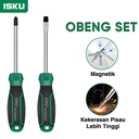 Isku Obeng Set/Screwdriver Set 2pcs Tip Magnetik Chrome Vanadium Obeng