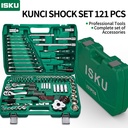 ISKU kunci ring pas set 121 pcs kunci shock set lengkap kombinasi 1/2