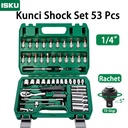 ISKU kunci shock set kunci sok 46pcs set socket (1/4 ") full set 53pcs