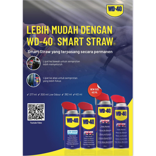 WD40 Pelumas Anti Karat 412ml 2 WAY | WD40 Multi Use Spray Lubricant 412 ML | WD40 Lubricant Anti Karat 412ML | WD40 MULTIPURPOSE LUBRICANT 412ML | Multi Purpose Rust Remover WD 40 412ml