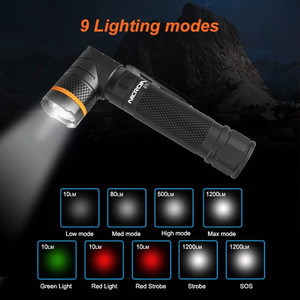 NICRON SenterTwist 90 Derajat  B70 1200 Lumens, Runtime 100h Jarak 178 Meter