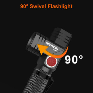 Nicron B74T  700 Lumen, Runtime 7 Jam, Jarak Cahaya 66 Meter | 90° Twist Pocket Flashlight