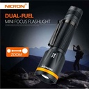 Nicron Senter Water Resistant IPX4 |Flashlight Focus F51 Tingkat Cahaya 600 Lumens, Runtime Battery 6 jam, Jarak Cahaya 123 meter