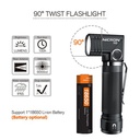 Nicron Senter Dual fuel 90 degree Twist | N9 Tingkat Cahaya 1000 Lumens, Runtime Battery 5 Jam, Jarak Cahaya 200 meter