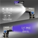 Nicron Flashlight B74UV Rechargeable 90 Degree 700 Lumen 395nm Ultraviolet Waterproof IP65