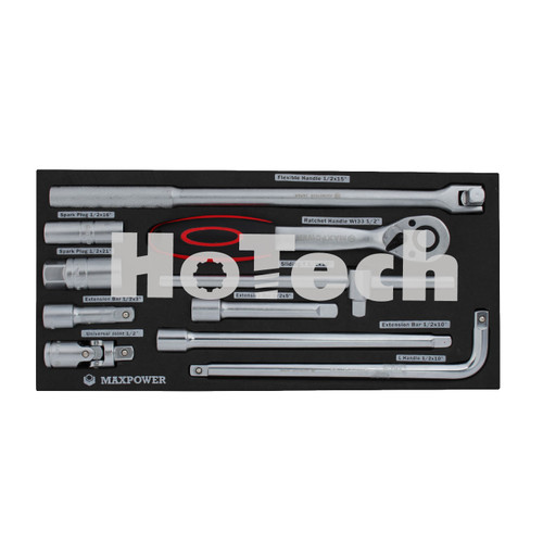 MAXPOWER | 10 Pcs 1/2" DR Socket Set Tool Tray | 1/2" Dr Socket Set