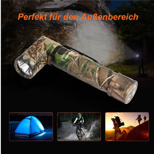 Nicron B70+ 1200lm 90 degree Twist Flashlight - Jarak Cahaya 178 meter - Runtime 100 jam - Waterproof