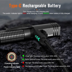 Nicron Senter EDC Rechargeable pocket Flashlight Torch | L74Mini 400 Lumens, Runtime 10 jam, Jarak Cahaya 84 Meter