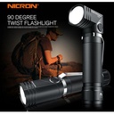 Nicron Flashlight Handfree Dual Fuel Twist Rotary Clip N9 with 1000 Lumens IP65 | Senter
