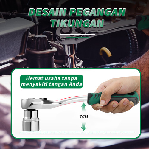 Isku Set Alat Kunci Pas 82 pcs Potong Kunci Pas Alat Set Cincin 72gigi