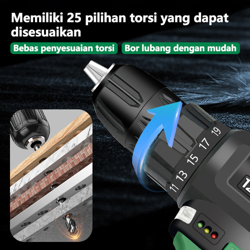 ISKU misin bor baterai mulitifungsi 12v dan cordless 21v 350n.m torsi impact wench/impact baterai [paket set 4pcs]