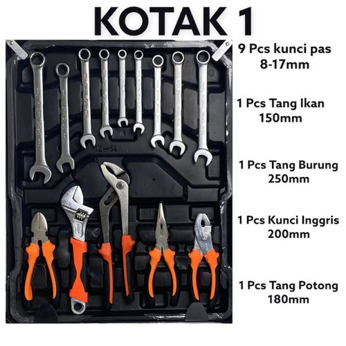 ISKU Toolkit Set 187/kunci shock set /kunci Bengkel motor komplit