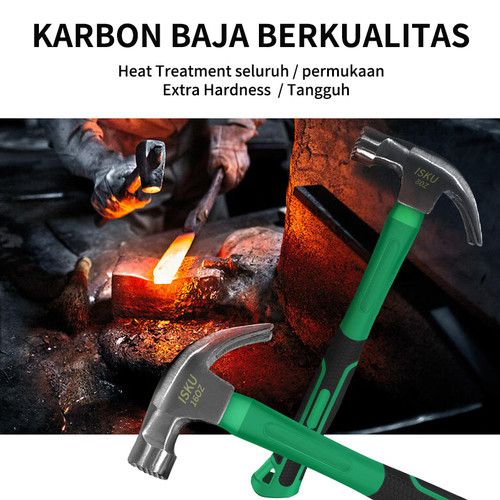 Isku Palu Kambing Claw Hammer 16oz 8 oz 45# Steel Claw Hammer bukaan