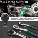 ISKU kunci ring pas set 121 pcs kunci shock set lengkap kombinasi 1/2