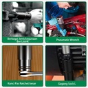 Isku Impact Socket panjang/pendek 1/2 Kunci Mata Sok Pukul 8mm ~ 46 mm