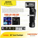 NICRON B71UV 90° Twist Flashlight | LED 1000LM, 7Hour, Jarak 100m