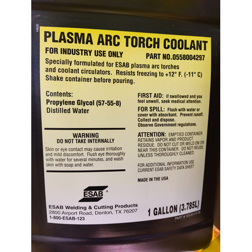 Esab Plasma Arc Torch Coolant For Plasma Cutting | 1 Gallon = 3.785L