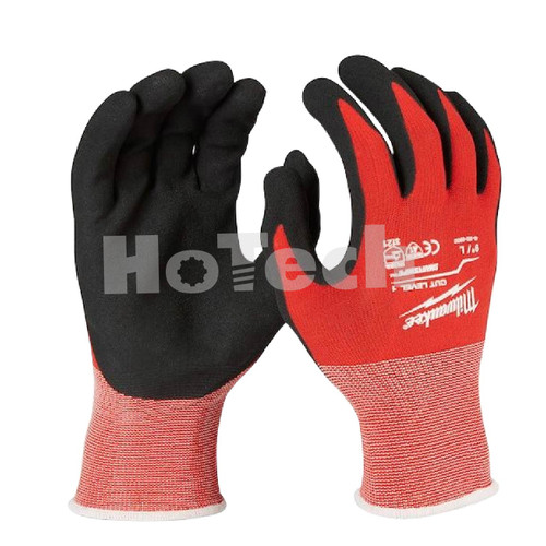 Milwaukee Safety Gloves | Cut Level 1 Dipped Gloves 48-22-8901 Size M