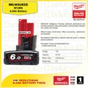 MILWAUKEE  M12B6 6.0Ah REDLITHIUM 6.0Ah Battery Pack | Cordless Tool