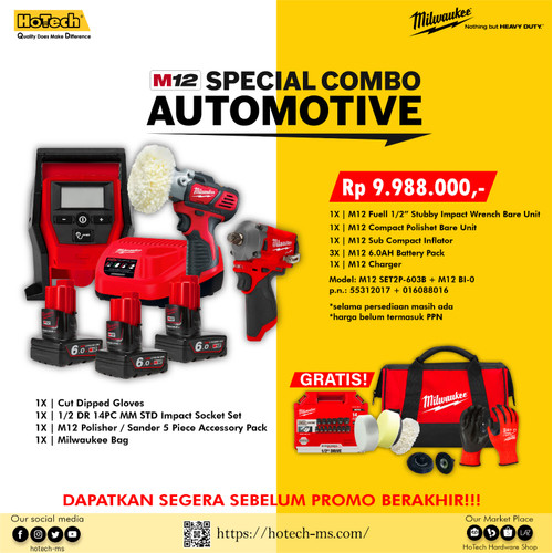 MILWAUKEE Spesial Combo Automotive M12 Impact Wrench & Polisher