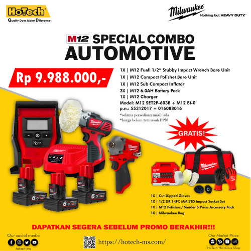 MILWAUKEE Spesial Combo Automotive M12 Impact Wrench & Polisher
