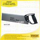 STANLEY | 15-509-23 13 points 14”/350mm Back Saw | Gergaji Tangan