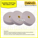 Insulation Cloth Tape Size 12 mm x 25 meter per Roll | Isolasi Listrik