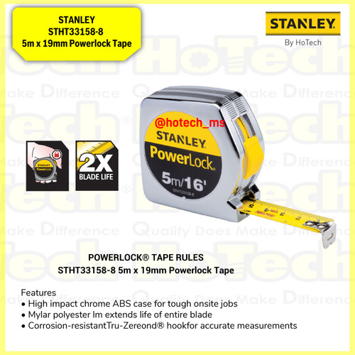 STANLEY STHT33158-8 | 5m x 19mm Powerlock Tape | ALAT UKUR
