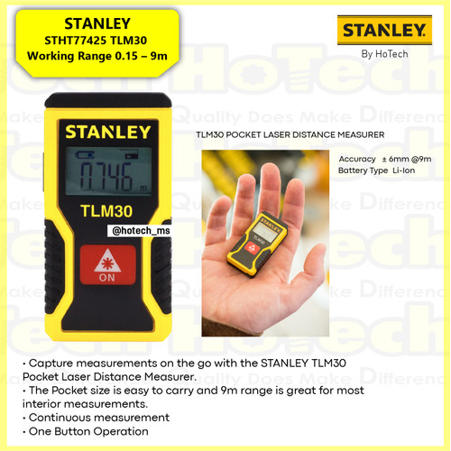STANLEY STHT77425 TLM30 POCKET LASER | PENGUKUR DIMENSI
