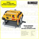 DEWALT | DW735 | 13” THREE KNIFE, TWO SPEED THICKNESS PLANER