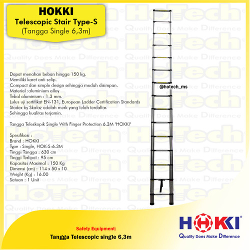 Tangga Teleskopik With Finger Protection 6.3M | Tangga Telescopic 6.3M