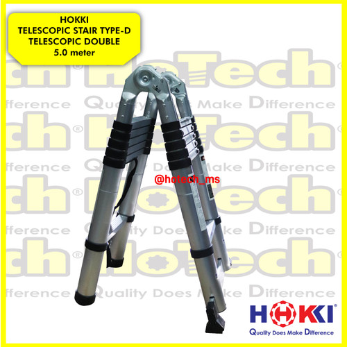 Tangga Lipat Teleskopik Double With Finger Protection 5.0M |Telescopic