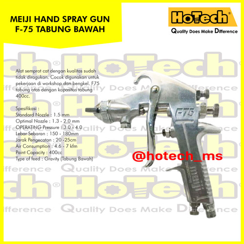 Spray Panting Gun / Spit Cat MEIJI F75 Tabung Bawah | Spray Gun Meiji