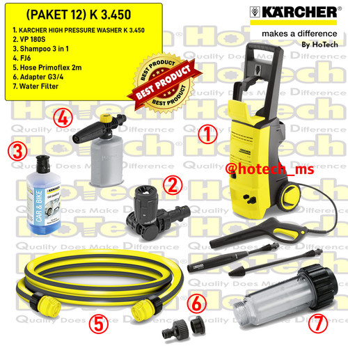Karcher K3.450 | K 3.450 | K 4 Compact High Pressure Cleaner Paket 12