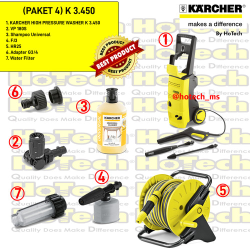 Karcher K3.450 | K 3.450 | K 4 Compact High Pressure Cleaner Paket 4