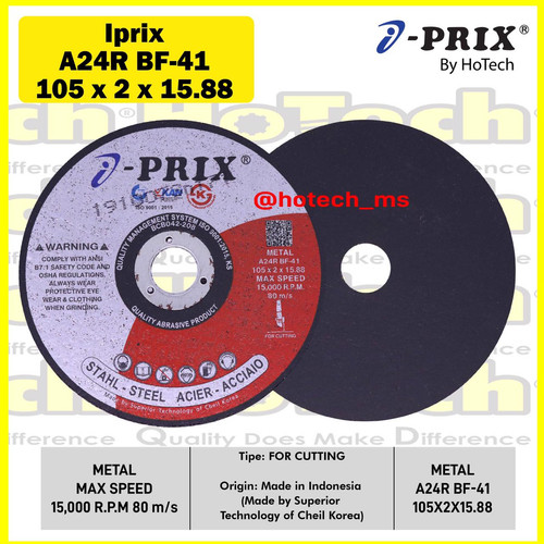 Batu Gerinda Cutting Disc 105 x 2.0 x 15.88 | I-PRIX | Metal