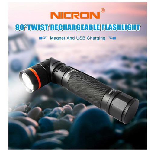 NICRON New B71 | Rechargeable Twist Flashlight LED 1000LM | Senter