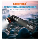 NICRON New B71 | Rechargeable Twist Flashlight LED 1000LM | Senter